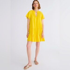J. Crew Ruffle-trim tiered dress in cotton dobby *Best Seller*